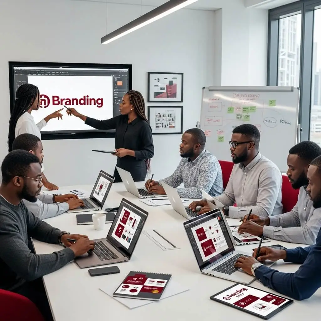 Team of designers representing a reliable graphic design company in Nigeria.